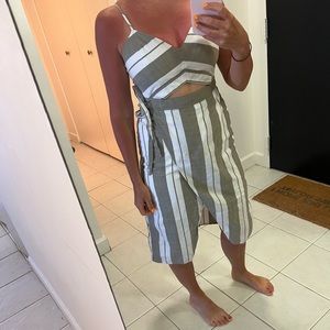 Express cutout linen dress